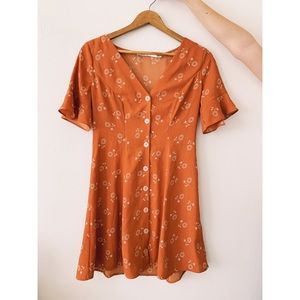 Urban outfitters orange sunflower dress size S
